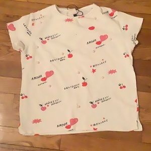 - Zara girls white t shirt